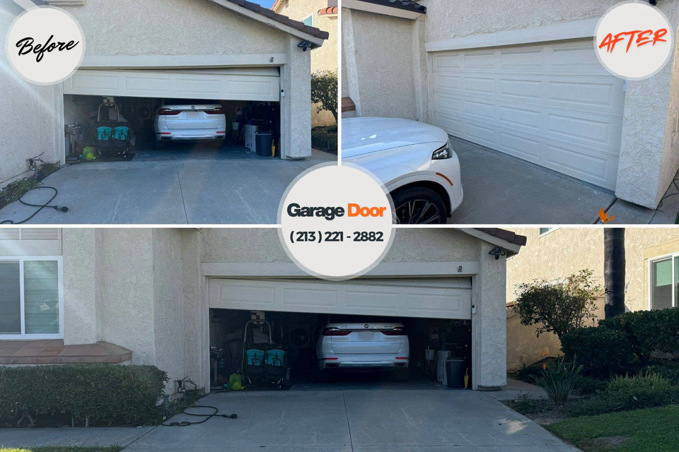 Before and after: garage door repair 28562